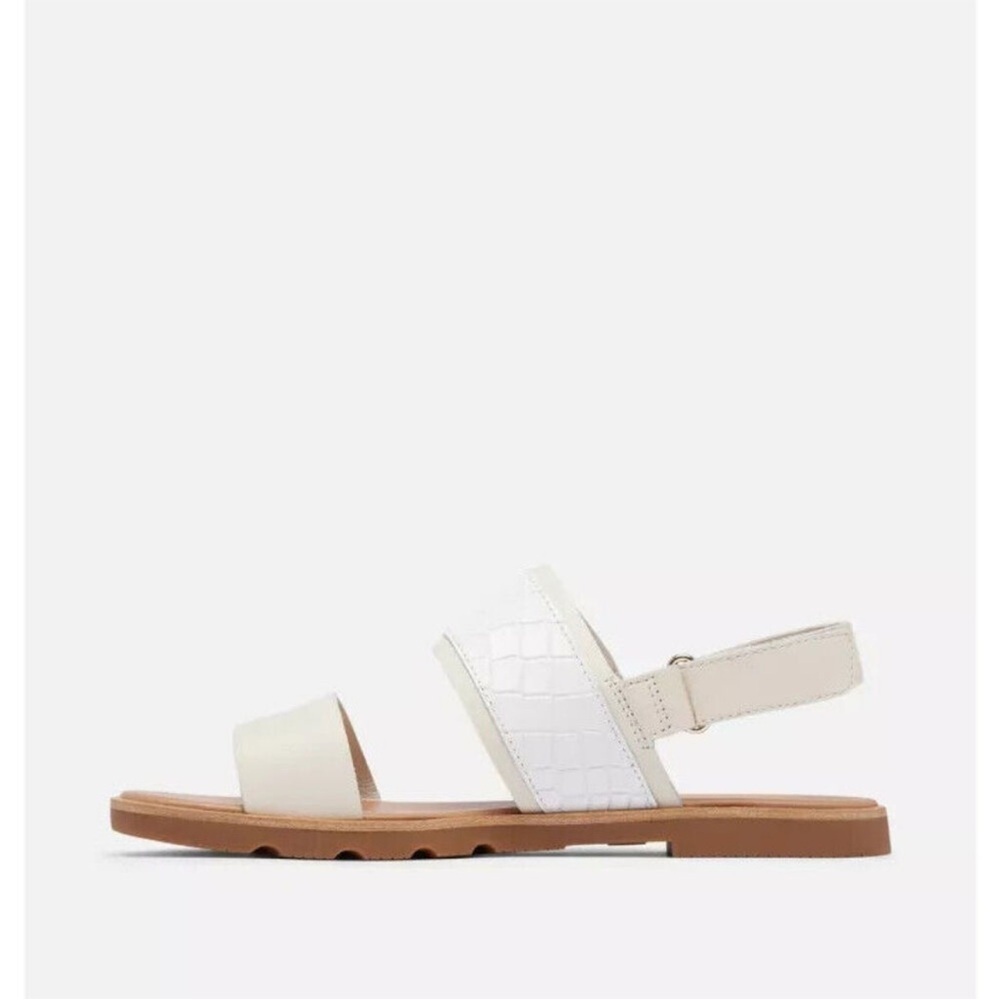 SOREL Ella III Slingback Women's Size 8.5 Chalk Gum 2 Leather Flat Sandal Slides - Picture 4 of 16